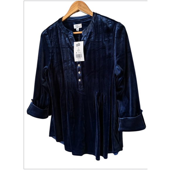 Kim Rogers Velvet Top Women's Size Small Blue - Picture 1 of 7